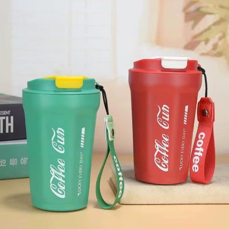 كاسة ستانلسة حافظة حرارة مع مدالية 390ML